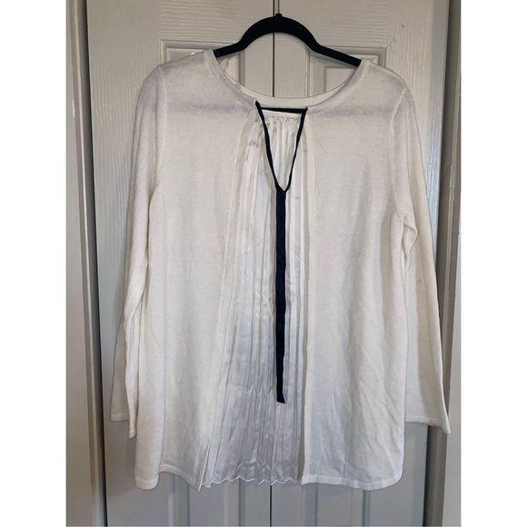 SOFT SURROUNDINGS Pleated Ecru Ivory Reserva Sweater Tunic, Size Medium, MP $90 - Picture 5 of 11